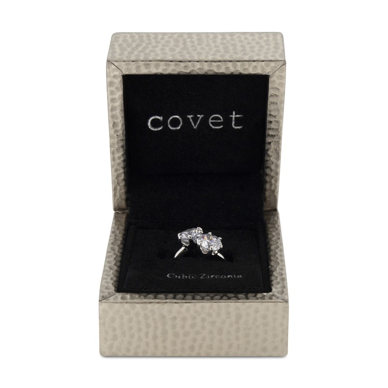 Желанное серебряное кольцо с родием и цирконией 2 Штайн гетайлт Гросс 7