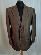 Vintage Dunn & Co Checked Blazer Jacket Smart Casual Formal Brown 40 A3968