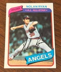 Nolan Ryan California Angels Hall of Fame/HOF 1980 Topps MLB Baseball Card #580