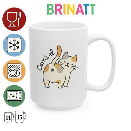 Ceramic Mug - Cerra el Asterisco - Cat - Funny Coffee Lover Gift, Cup, Office - Picture 9 of 9