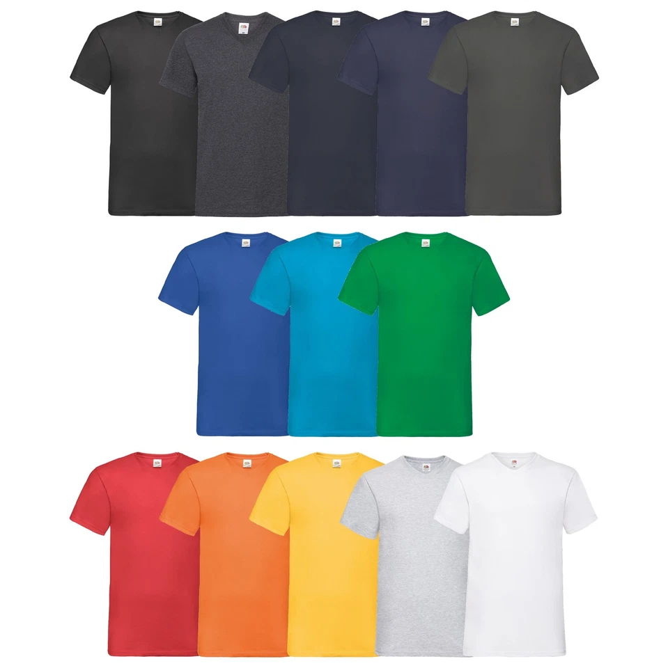 10er Pack Fruit of the Loom Valueweight V-Neck T Herren T-Shirt V Ausschnitt NEU - Bild 1 von 1