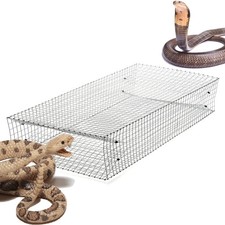 AMZTraps Large Dual Entrance Humane Snake Trap - Catches and Release Silver