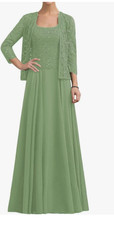 Chiffon mother of the bride dress 2 piece size 8 sage new