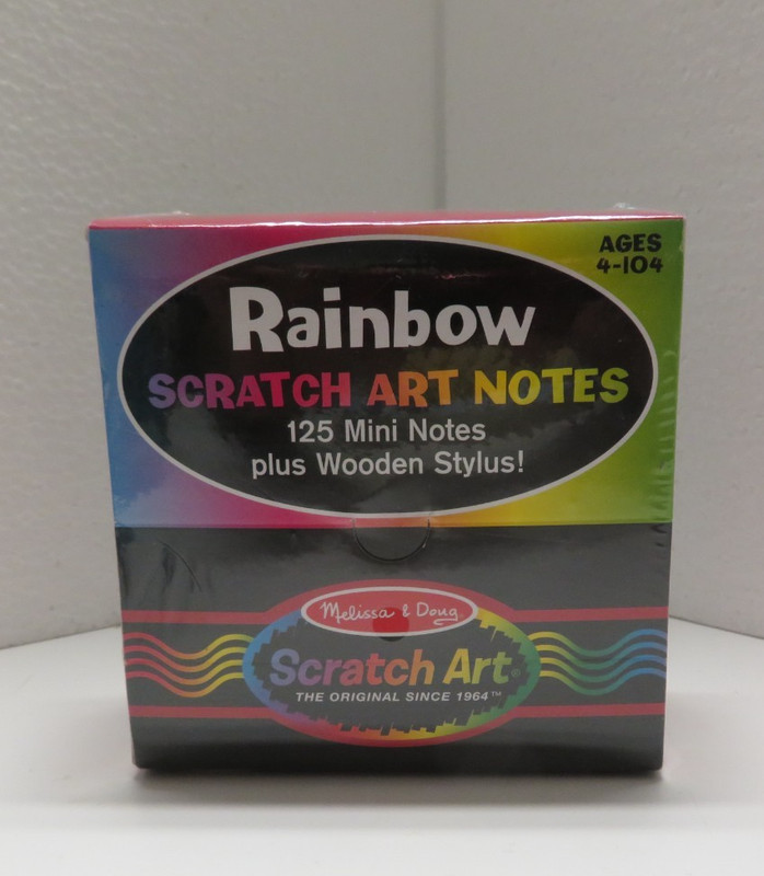 Mini Rainbow Scratch Art Notes w Wooden Stylus 125 Notes - Melissa and Doug