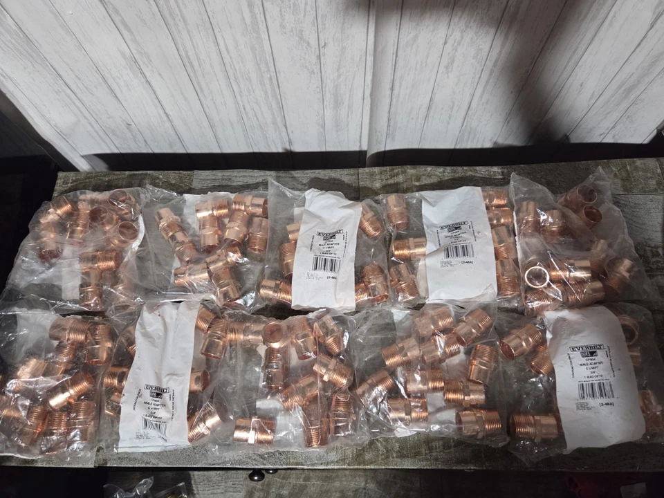 10 Packs EVERBILT CP604 3/4" C (SWEAT) × 3/4" MIPT (THREADED) COPPER SOLDER - Image 2 of 4