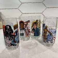 Vintage Star Wars Empire Strikes Back 1980 Burger King Complete Glass Set of 4
