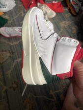 Nike Air Jordan 2 Retro GS OriginsWhite Fire Red Green Shoes DQ8562-101 Sz 7y