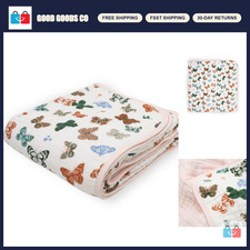 Soft Cotton Muslin Quilt Blanket 47"x47" Multi-Layered Toddler Baby Blanket