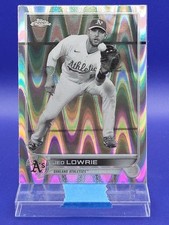 Jed Lowrie 2022 Topps Chrome Sonic Black & White RayWave Refractor SP 🔥 A's