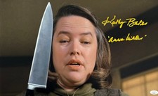 Kathy Bates Signed 12x20 Misery Annie Wilkes "Annie Wilkes" knife in hand JSA