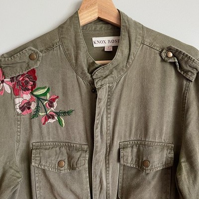 Knox Rose Jacket Size Large Utility Shacket Olive Green