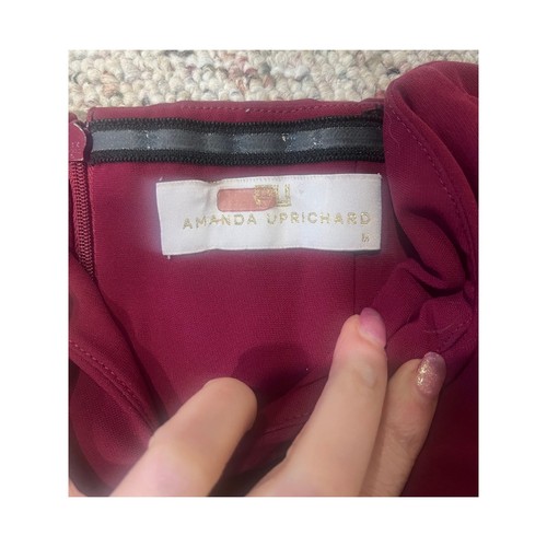 Amanda Uprichard x REVOLVE Cherri Strapless Gown Front Slit Aubergine Size M - Picture 7 of 11