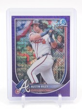 AUSTIN RILEY 2025 BOWMAN CHROME PURPLE MEGA BOX REFRACTOR /250 #25 BRAVES Q0882