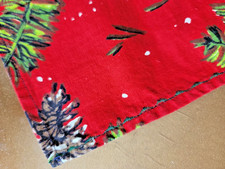 Christmas Table Runner Red With Evergreen & Pinecones  Large 