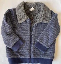 Tucker + Tate Sherpa Lined Jacket Coat Blue Gray 18 M Full Zip Cozy