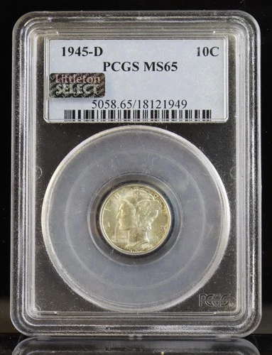 1945-D Mercury Dime PCGS MS65