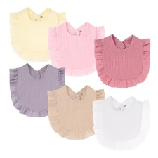 Muslin Baby Bibs 6 Pack Bandana Drool Soft Cotton Adjustable Teething Unisex