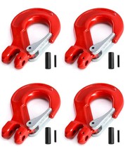 4 Pack 38in Clevis Slip Hooks W Latch G80 Alloy Steel 4400 Lbs Wll Red Use Duty