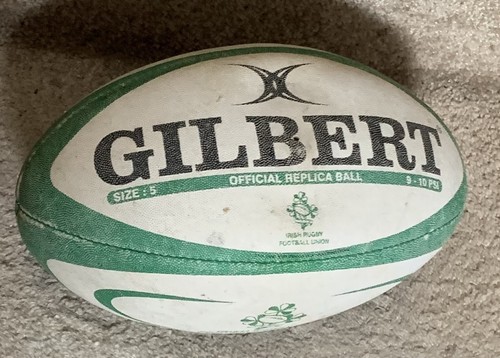 Gilbert IRFU Official Replica Rugby Ball Size 5 Green White