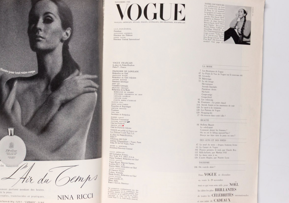 Rolex GUY BOURDIN Anouk Aimee PICASSO Paris Vogue 1966 November