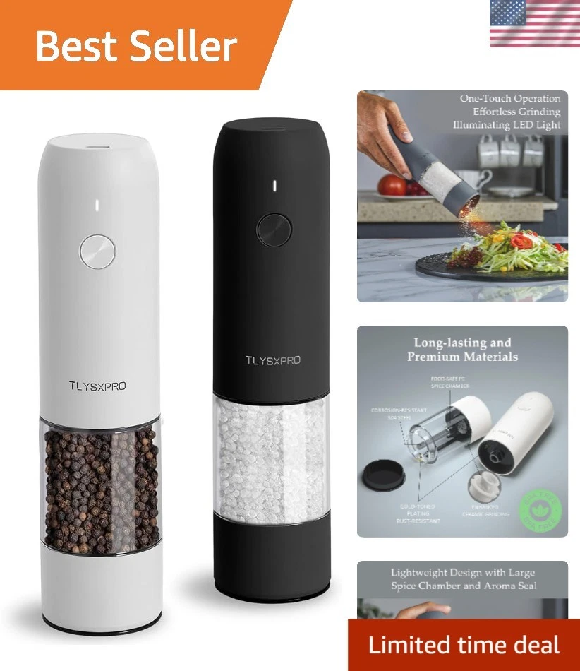 USB Electric Spice Grinder Set - One-Handed Operation and Adjustable Coarseness