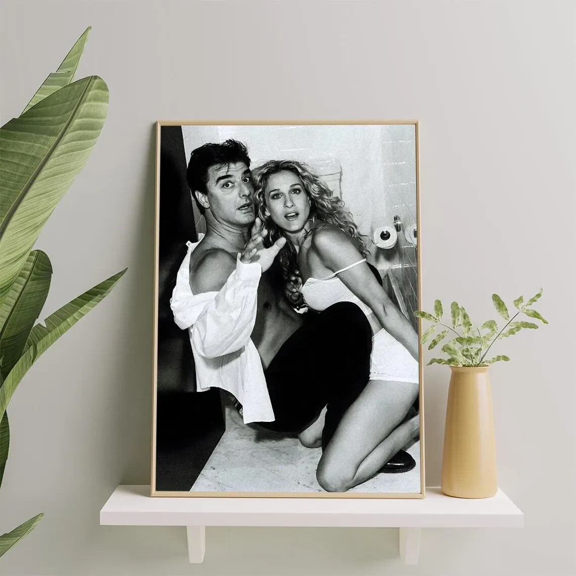 Carrie and Mr Big Poster, Classic Romance Photo Print, Monochrome