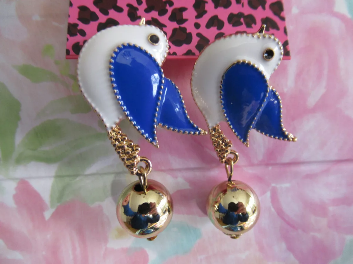 BETSEY JOHNSON BEAUTIFUL WEDDING DOVE ENAMEL BIRD EARRINGS NEW eBay