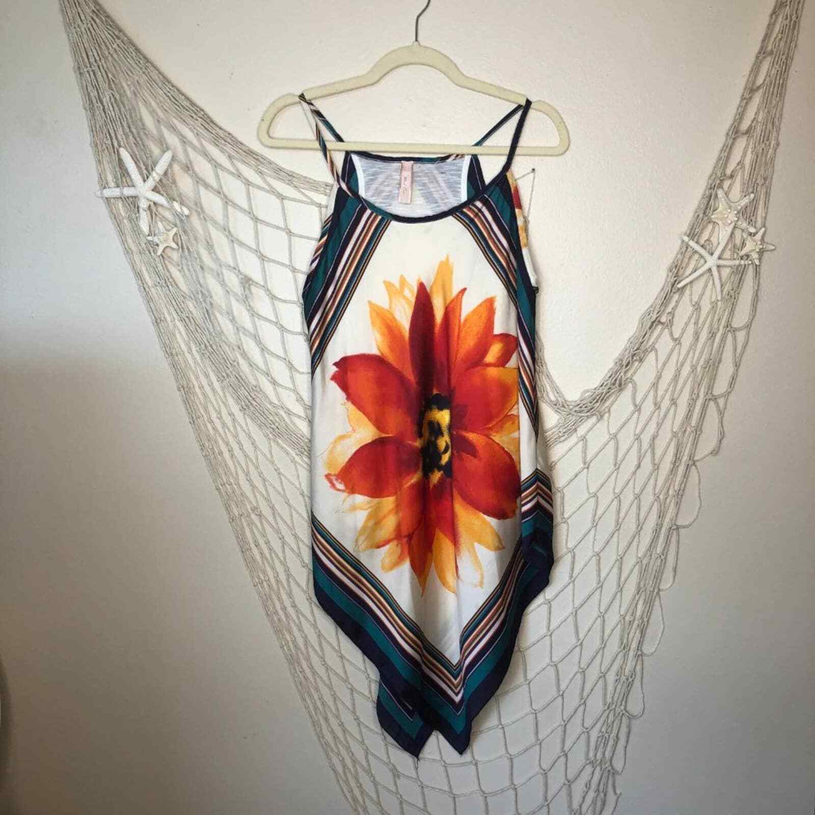 Vintage 1990s MIND CODE Graphic Flower Scarf Dres… - image 8