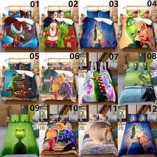 The Grinch Christmas Single Double Queen King Bed Quilt Doona Duvet Cover Set