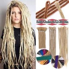 Men Women Crochet Handmade Dreadlocks Hair Extensions Braids Thick Brown Blonde