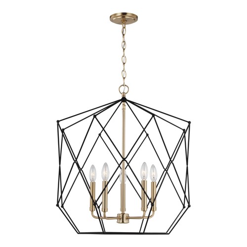 Zarra 5-Light Lantern in Satin Brass