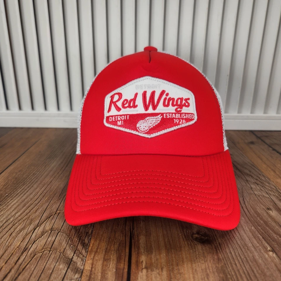 Detroit Red Wings Adidas Gorra Gorra Snapback Malla Rojo Blanco NHL Hockey Deportes Parche Foto 2 de 4