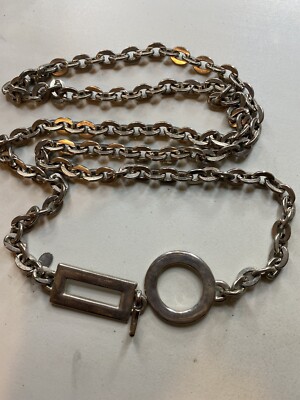 5.282 Vintage belt chain silver tone, toggle lock, Korea