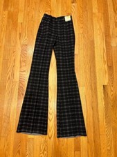 VTG NWT H Bar C Ranchwear Vintage Womens Flared Pants M Rise Plaid Size 23