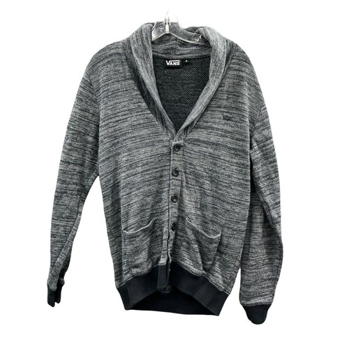 Vans Cardigan Sweater Mens Medium Gray 