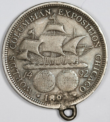 1893 Columbian Half Dollar. Commemorative. Pendant Ready to Wear