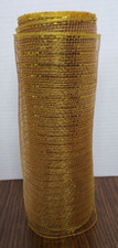Flora Craft Decorative Mesh 10 x 10 Yard Gold Mesh Ribbon Roll Opened