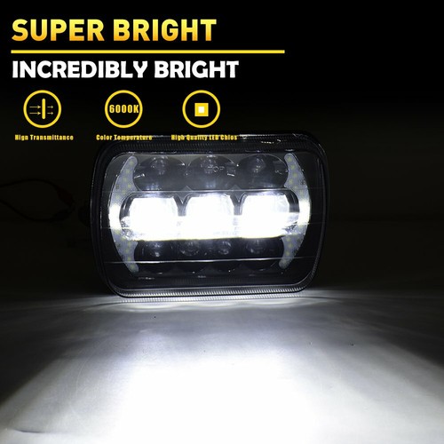 Pair 5x7'' 7x6'' LED Headlights Hi/Lo Beam for Toyota 95-97 Tacoma 88-95 Pickup - Picture 8 of 12