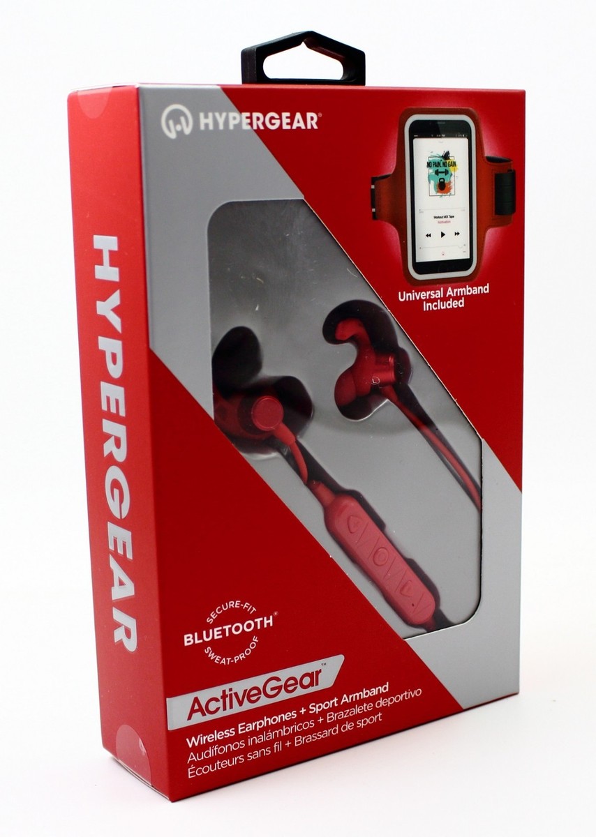 Hypergear ActiveGear Red Wireless Bluetooth Earphones Sport