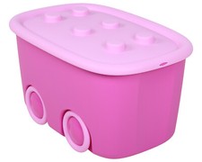 Ondis24 Spielzeugbox Funny mit Rädern Aufbewahrungsbox Kinder Sammelkiste rosa