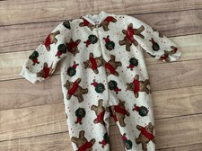 Baby Infant Vintage DISNEY Store Fleece Holiday One Piece Outfit Set Sz 12M NICE