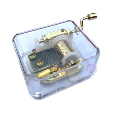 Play ''Eine Kleine Nachtmusik'' Acrylic Hand Crank Music Box With Sankyo Movement