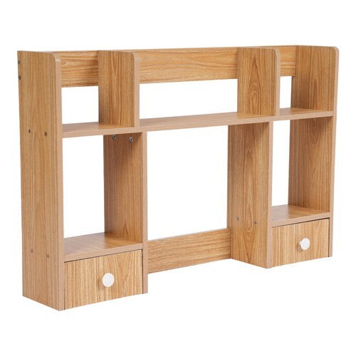 Desktop Storage Organizer Display Shelf Rack with 2 Drawers Desk Bookshelf Dorm - Picture 6 of 13