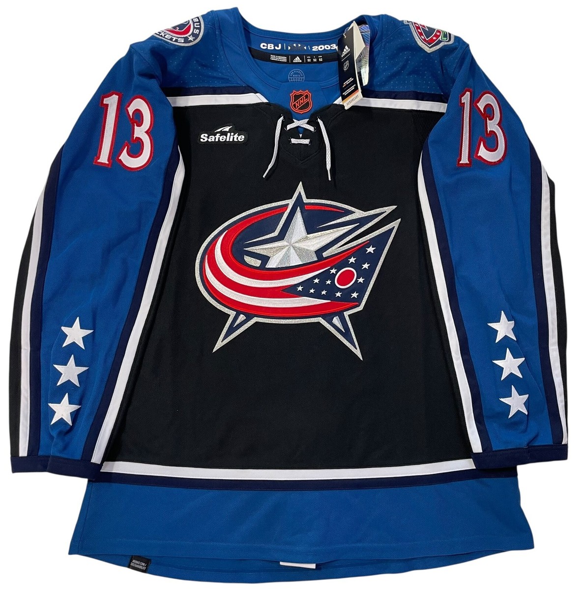 JOHNNY GAUDREAU AUTHENTIC ADIDAS BLUE JACKETS REVERSE RETRO