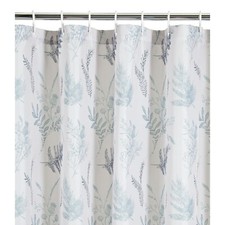 Shower Curtain With Hooks 180x180cm Floral Designer Outline Bathroom Polyester