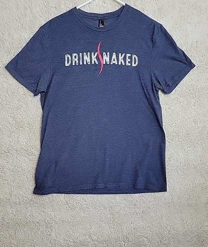 T-shirt Drink Naked maglietta grande blu party distretto 50/50 - Foto 1 di 9
