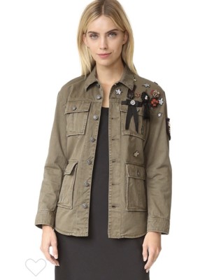 Cinq À Sept Women Canyon Beaded Jewel Embellished Military Jacket Medium M 