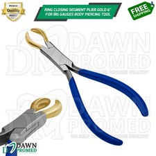 Ring Closing Segment Plier Gold 6" For Hoops Big Gauges Body Piercing Tool