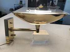 Mid Century Brass Saucer Wall Sconce Light Up Or Down