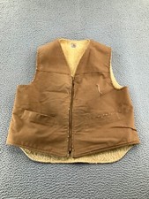 Vintage Carhartt Vest Mens Extra Large XL Brown Sherpa Lined Canvas Pockets 6SV